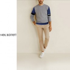 NEIL BARRETT 닐바렛 배색 라운드 니트