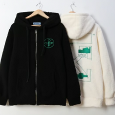 OFF WHITE 오프화이트 양털집업후드
