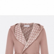 DIOR 디올  벨트 후드 크롭 버진 울 코트