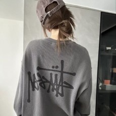 STUSSY 스투시 24 워싱그레이 와플 롱슬리브
