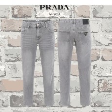 PRADA 프라다 그레이 슬림 워싱 데님진