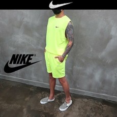 NIKE 나이키 자수로고 네온 나시 트레이닝 셋업