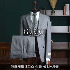 GUCCI 구찌 마크체크 3피스 싱글 셋업