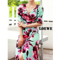 LOEWE 로에베 피오니오각핀탁맥시랩원피스