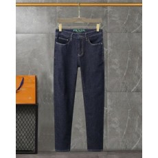 프** 그린 라인 화이트 패치 청바지