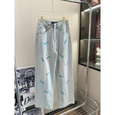 미*** 24시즌 풀인디고 자수 스팽글 데님팬츠  수입