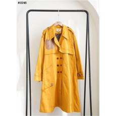 펜* 여성 벨벳 포켓 패치 벨티드 트렌치 코트