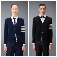 THOM BROWNE 톰브라운 4바 브이넥 캐시미어 가디건