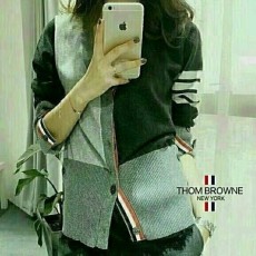 THOM BROWNE 톰브라운 그레이배색가디건