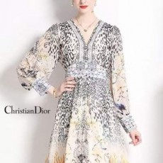 CHRISTIAN DIOR 크리스찬디올 호피배색컬러롱OPS