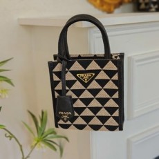 PRADA 프라다 심볼 자카드 마이크로 토트백