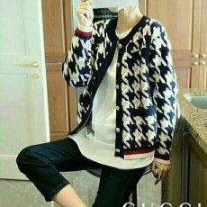 GUCCI 구찌 하운드빅체크가디건