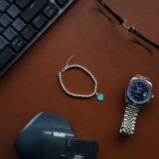 TIFFANY&CO. 티파니앤코 하트태그 비즈팔찌  Silver 92.5