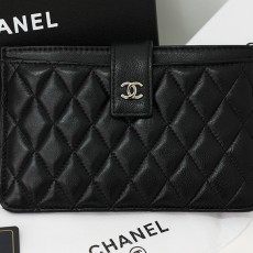 CHANEL 샤넬  클래식 램스킨 카드홀더 파우치 장지갑