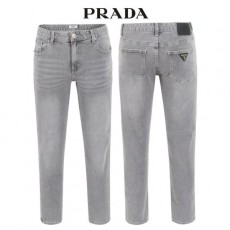 PRADA 프라다  그레이 워싱 슬림 일자 스판 팬츠