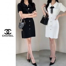 CHANEL 샤넬 리본브로치 펄원피스
