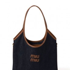 MIUMIU 미우미우 아이비 숄더백 데님 블루