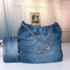 CHANEL 샤넬 22 워싱 데님 백
