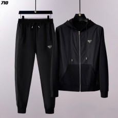 PRADA 프라다 메탈 로고 배색 고급 후드세트