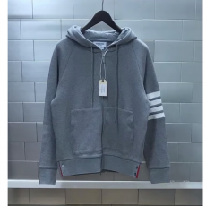 THOM BROWNE 톰브라운 와플 사선완장 집업후드