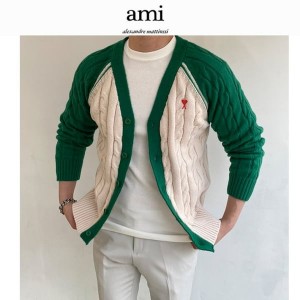 AMI 아미 나그랑배색 브이가디건