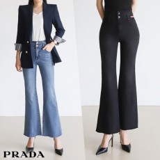 PRADA 프라다 Wide bootcut span denim pants