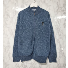 AMI 아미 블랙패치 기모 다이아 꽤배기 니트