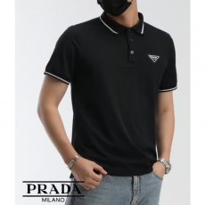 PRADA 프라다 사피아노 삼각로고 카라 티셔츠셔츠