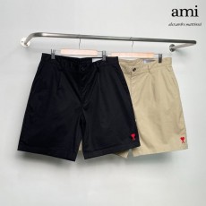 AMI 아미 스몰하트 원턱 면반바지