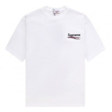 발**** X 슈프림 콜라보 웨이브 자수로고 백프린팅 티셔츠