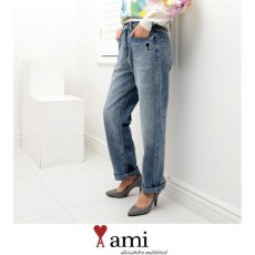 아* 24SS 앞포켓 블랙와팬 세미 와이드진 (여성)