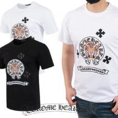 크* 23SS 타이거 프린팅 실켓 반팔 티셔츠