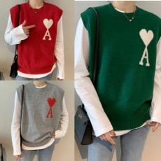 아* 자가드 빅로고 라운드넥 울 베스트➡️수입최고급 (여성)