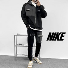 나** X 에센셜 콜라보 언발배색후드집업 카고조거세트