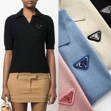 프** 오픈카라 니트반팔