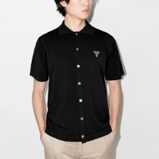 프** 밀라노 자수 로고 니트 반팔가디건