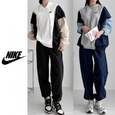 나** 투 배색 후드 상하 세트