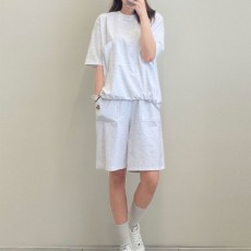 여성자수로고 오버핏 5부팬츠 셋