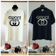 구* GG 패턴 로고 라운드 반팔