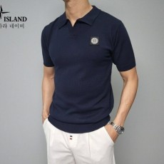 자수 카라 니트반팔