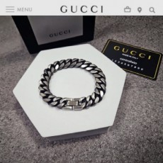 구* 로고 엔틱 스틸체인 팔찌