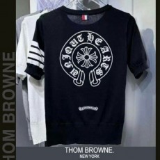 톰* 크롬브로치 반팔 라운드 니트 (8867)