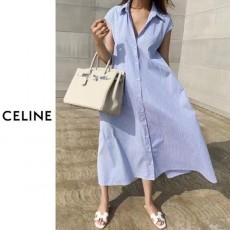 셀** 스트라이프 셔츠 원피스