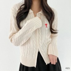 아* 투웨이 솔리드 니트 집업