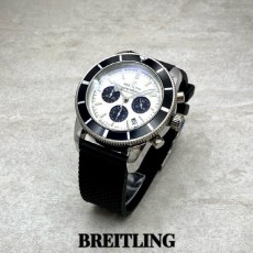 브라이** 최신상 슈퍼오션 크로노그래프 화이트블랙 콤비다이얼