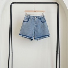 프** 수입 여성 빈티치 스트레치 데님 하프 팬츠