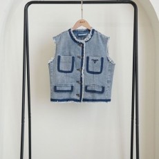 프** 수입 여성 빈티치 스트레치 데님 베스트