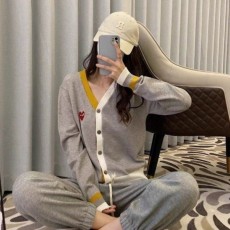 꼼* 레드하트 배색 브이넥니트 가디건