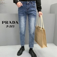 프** 테이터드 화살 패턴 워싱 데님 청바지 (진청)