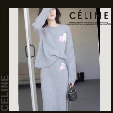 셀** 그레이꽈배기(라운드+스커트) 투피스 세트(7288) (여성용)